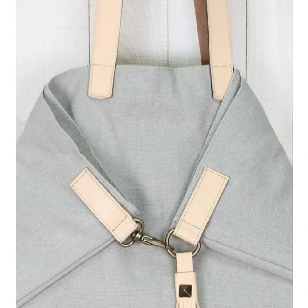Lovestitch Elegant Cream and Tan Tote Bag